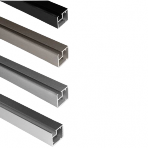 Alumīnija profils 19mm x 20.6mm P-01 (anodēts alumīnijs, slīpēts metāls ...